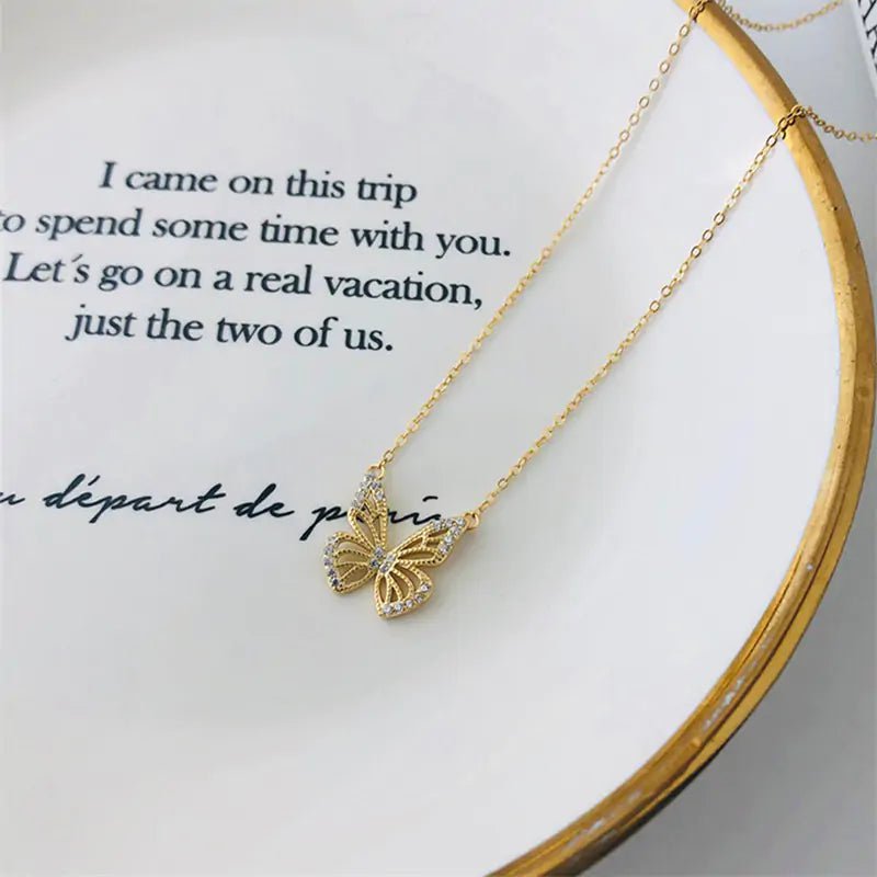 Clavicle Chain Butterfly Necklace - Azure jeweleryClavicle Chain Butterfly NecklaceMy StoreAzure jewelery740892_B4RJ98TGoldClavicle Chain Butterfly Necklace