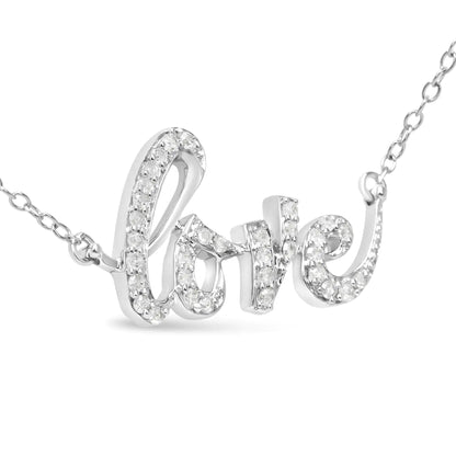 Love Pendant Necklace diamond 1/5ct sterling silver 925 - Azure jeweleryLove Pendant Necklace diamond 1/5ct sterling silver 925My StoreAzure jewelery80 - 8677WDMLove Pendant Necklace diamond 1/5ct sterling silver 925