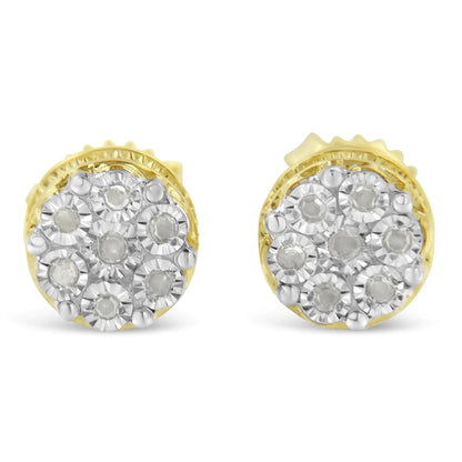 14K Yellow Gold Plated .925 Sterling Silver 1/7Ct Diamond Miracle Stud Earrings - Azure jewelery14K Yellow Gold Plated .925 Sterling Silver 1/7Ct Diamond Miracle Stud EarringsMy StoreAzure jewelery018098EYDM14K Yellow Gold Plated .925 Sterling Silver 1/7Ct Diamond Miracle Stud Earrings