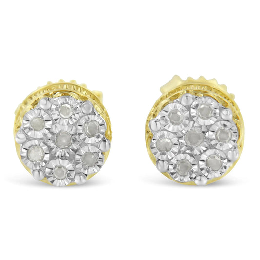 14K Yellow Gold Plated .925 Sterling Silver 1/7Ct Diamond Miracle Stud Earrings - Azure jewelery14K Yellow Gold Plated .925 Sterling Silver 1/7Ct Diamond Miracle Stud EarringsMy StoreAzure jewelery018098EYDM14K Yellow Gold Plated .925 Sterling Silver 1/7Ct Diamond Miracle Stud Earrings
