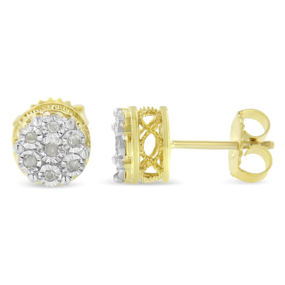 14K Yellow Gold Plated .925 Sterling Silver 1/7Ct Diamond Miracle Stud Earrings - Azure jewelery14K Yellow Gold Plated .925 Sterling Silver 1/7Ct Diamond Miracle Stud EarringsMy StoreAzure jewelery018098EYDM14K Yellow Gold Plated .925 Sterling Silver 1/7Ct Diamond Miracle Stud Earrings