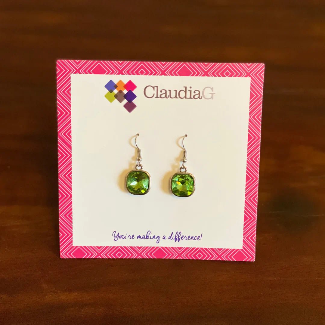 Cube Earrings - Azure jeweleryCube EarringsMy StoreAzure jeweleryE1012.4Silver/Lt.GreenCube Earrings