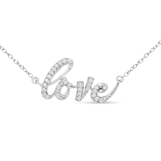 Love Pendant Necklace diamond 1/5ct sterling silver 925 - Azure jeweleryLove Pendant Necklace diamond 1/5ct sterling silver 925My StoreAzure jewelery80 - 8677WDMLove Pendant Necklace diamond 1/5ct sterling silver 925