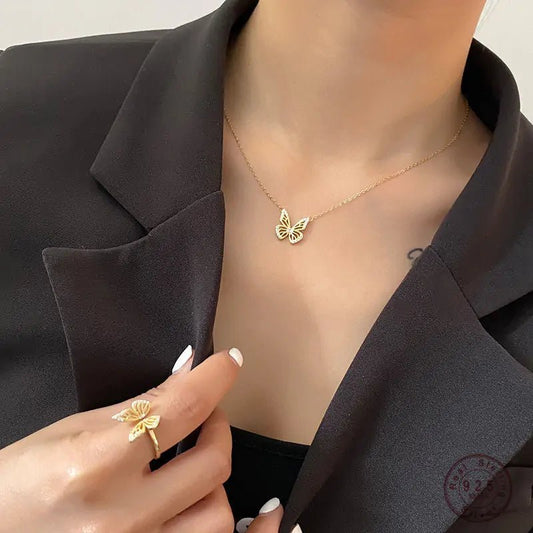 Clavicle Chain Butterfly Necklace - Azure jeweleryClavicle Chain Butterfly NecklaceMy StoreAzure jewelery740892_B4RJ98TGoldClavicle Chain Butterfly Necklace