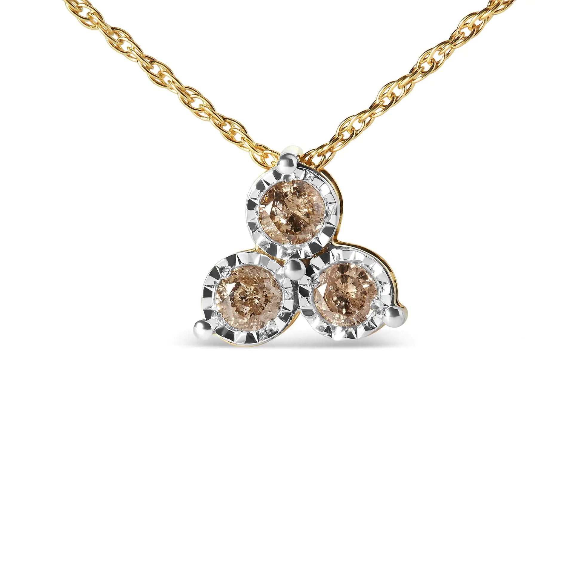 14K Yellow Gold Plated .925 Sterling Silver 1/4 Cttw Diamond 3 Stone Trio 18" Pendant Necklace - Azure jewelery14K Yellow Gold Plated .925 Sterling Silver 1/4 Cttw Diamond 3 Stone Trio 18" Pendant NecklaceMy StoreAzure jewelery80 - 7502TDM14K Yellow Gold Plated .925 Sterling Silver 1/4 Cttw Diamond 3 Stone Trio 18" Pendant Necklace